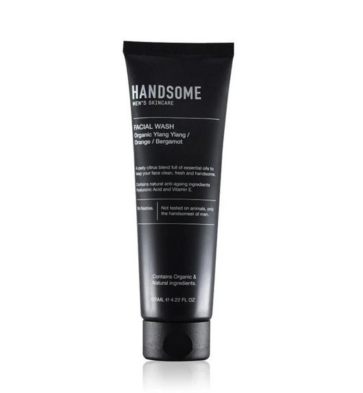 Handsome Men's Organic Skincare Facial Wash, Organic Ylang Ylang/Orange/Bergamot - 125ml