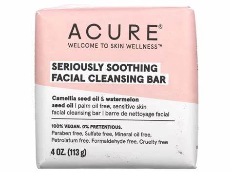 Acure Incredibly Clear Facial Cleansing Bar With Camellia Seed Oil & Watermelon Seed Oil - 113g (VEGAN, PHALATE-F