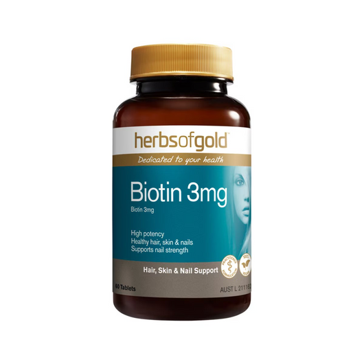 ***NEW PRODUCT***Herbs Of Gold BIOTIN 3mg - 60 tabs For Brittle & Split Nails