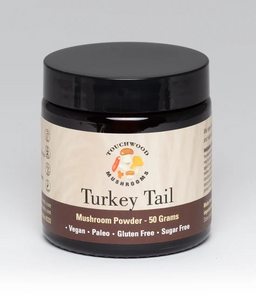 Touchwood Mushrooms Organic TURKEY TAIL Mushroom Powder - 100g GUT HEALTH, LIVER HEALTH, DIGESTION